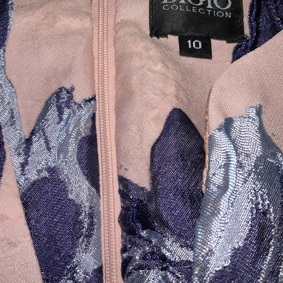 NWT BIGIO collection Sz 10 pink/Blue Floral Midi Dress - Picture 7 of 11